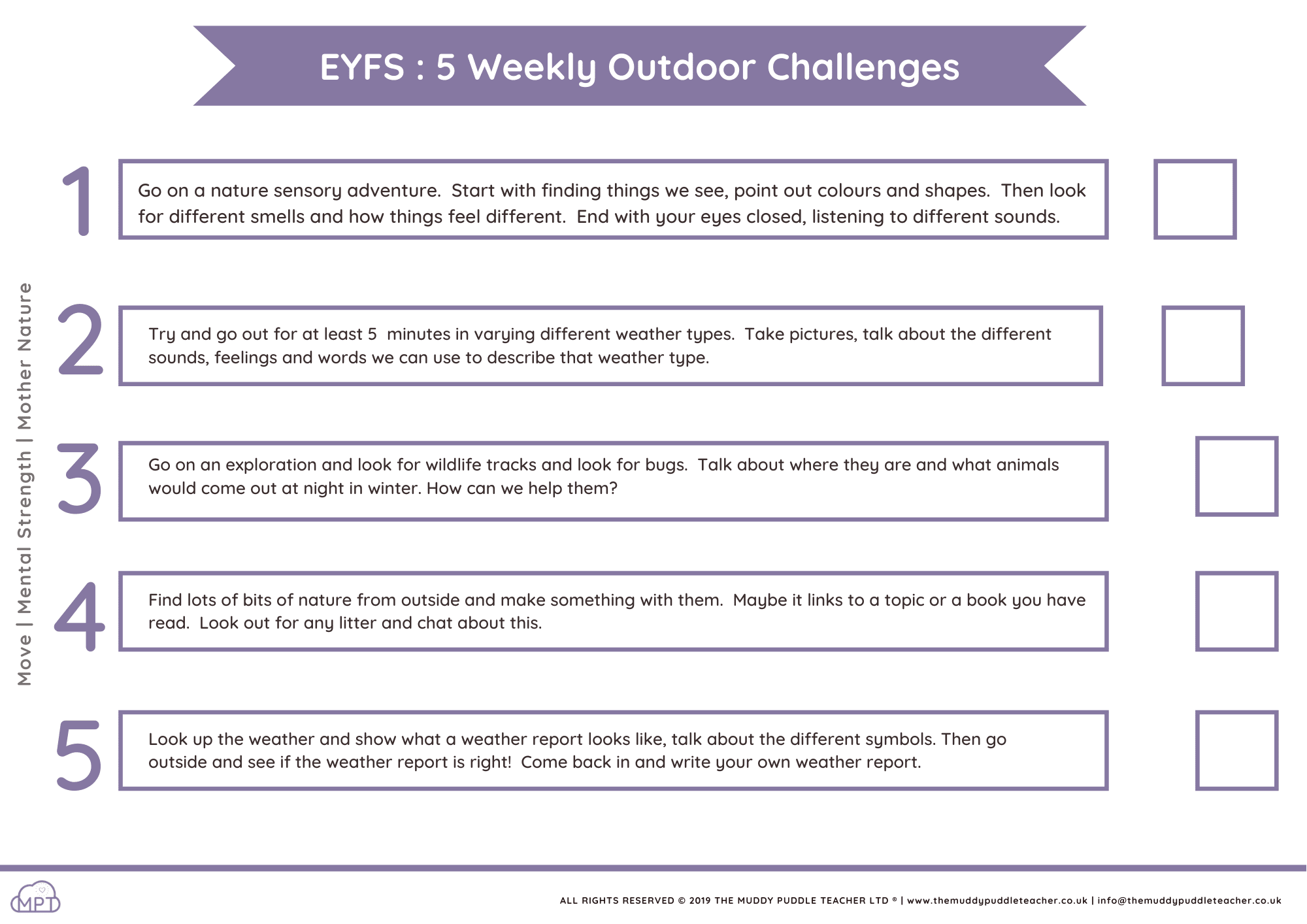daily challenges eyfs