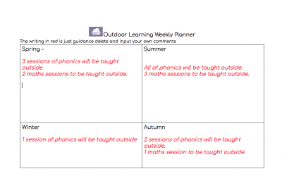 Outdoor Learning Weekly Planner