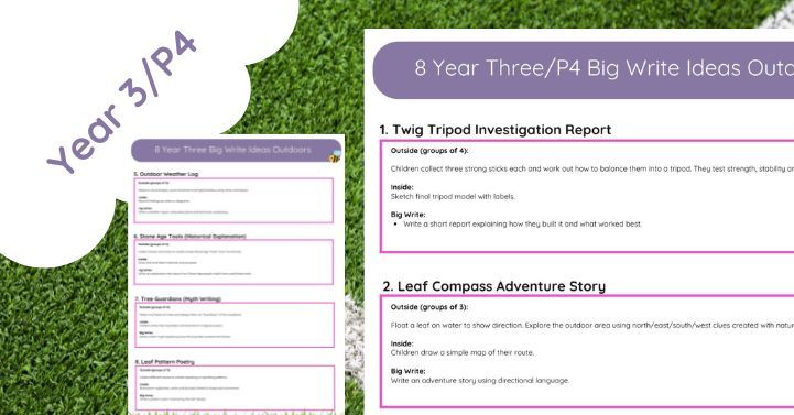 8 Year Three Big Write Ideas Outdoors