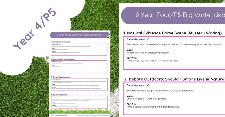8 Year Four Big Write Ideas Outdoors