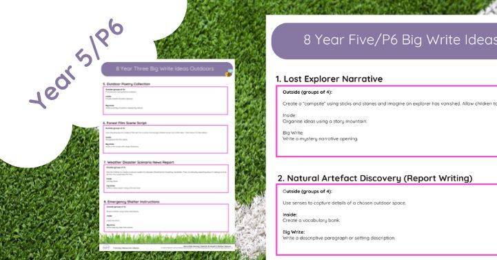 Year Five Big Write Ideas Outdoors