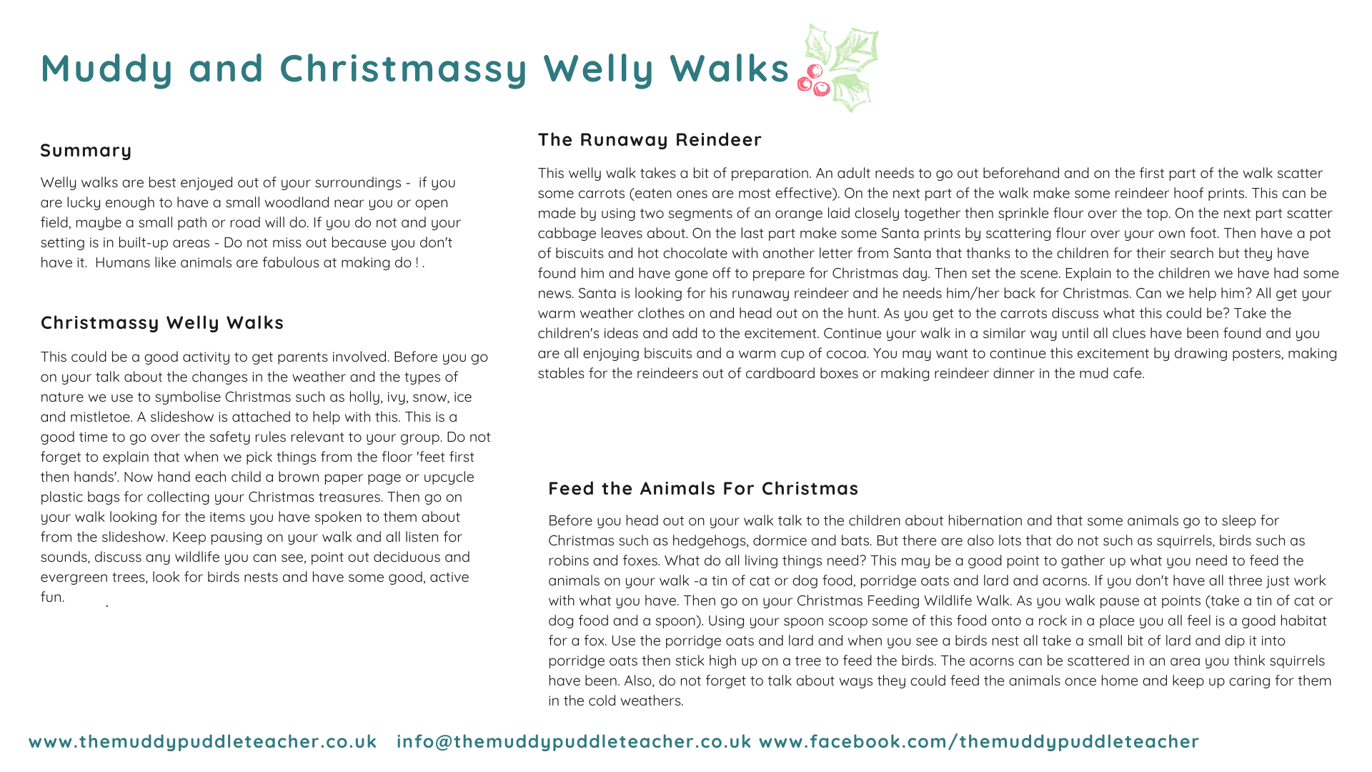 outdoor learning christmas