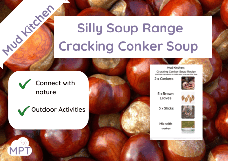 mud kitchen cracking conkers