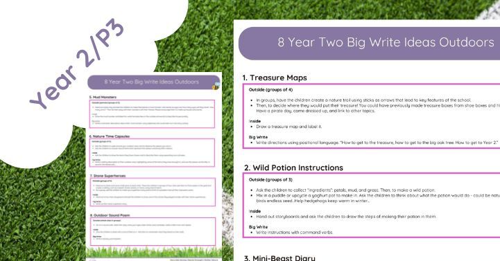 8 Year Two Big Write Ideas Outdoors