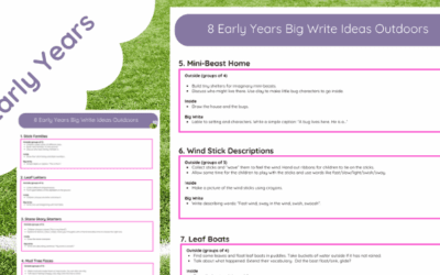 8 Early Years Big Write Ideas Outdoors