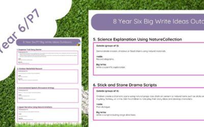 Year Six Big Write Ideas Outdoors