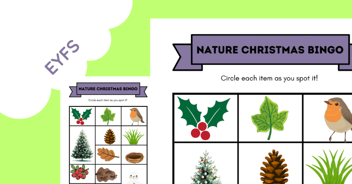 Nature Christmas Bingo – Printable Christmas Worksheet for EYFS & Kids