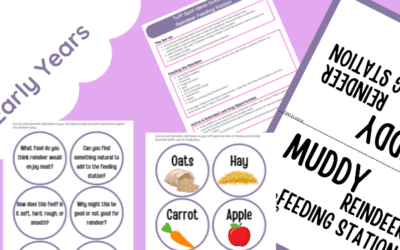 Muddy Reindeer Feeding Station – Early Years Outdoor Tuff Spot Activity