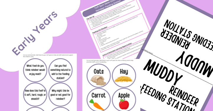 Muddy Reindeer Feeding Station – Early Years Outdoor Tuff Spot Activity