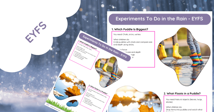 Experiments to do in the Rain – EYFS