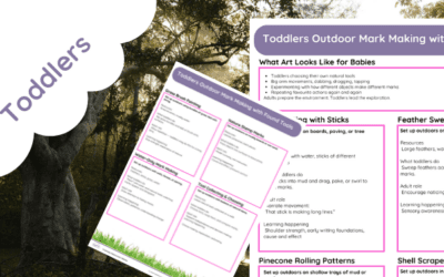 Toddlers Outdoor Art: Mark Making with Found Tools