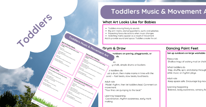 Toddler Outdoor Art: Music & Movement Art