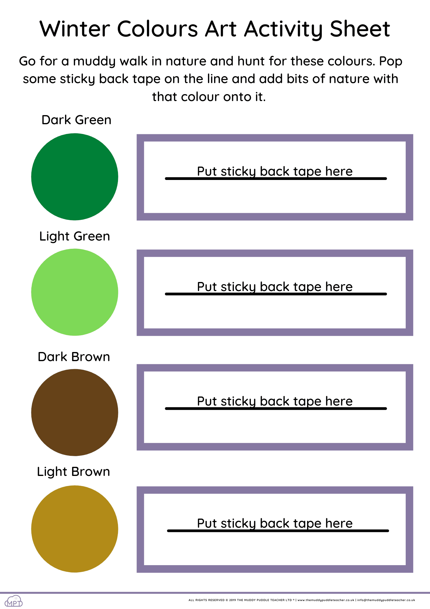 Add a subheading (6) Winter Colours Art Activity Sheet