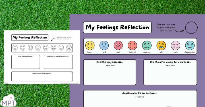 feelings reflection sheet feelings reflection sheet