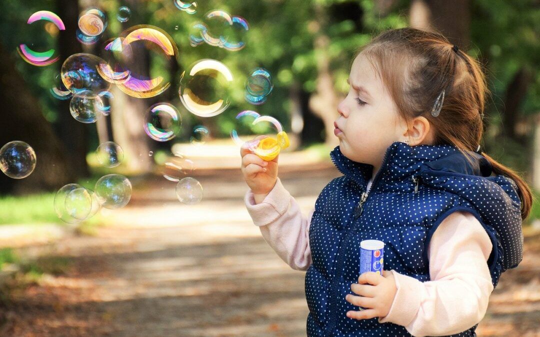 kid with bubbles